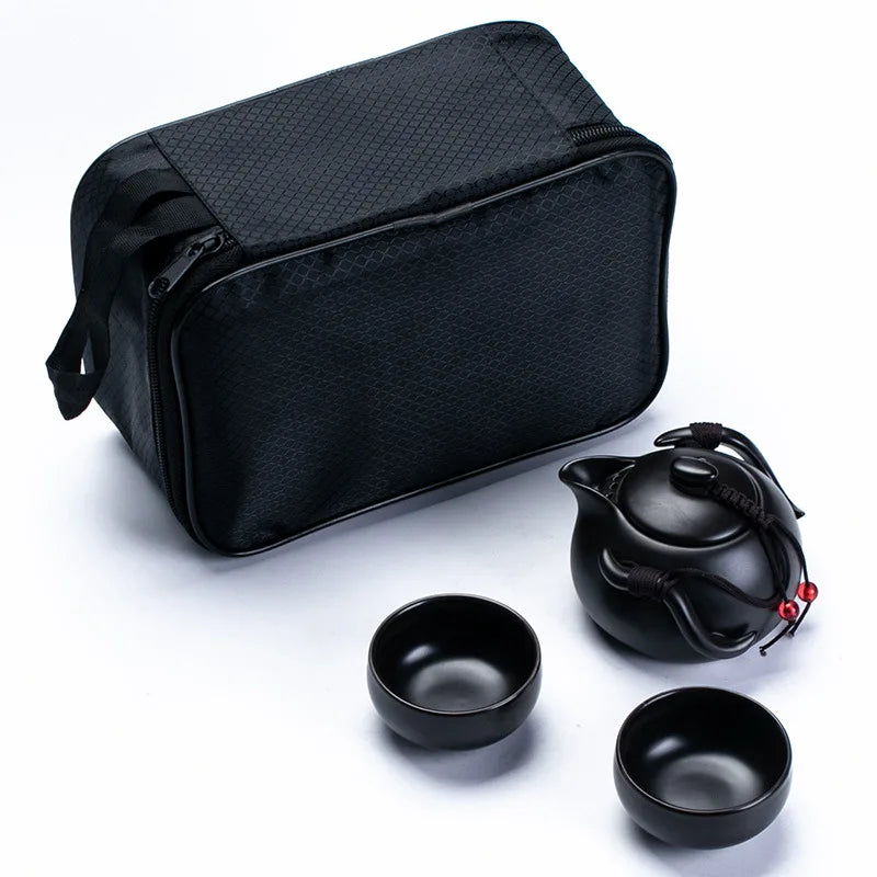 New tea cups white Ceramic cup set clay cup pu er tea tols kung fu teapot tea cup Travel bag Free shipping