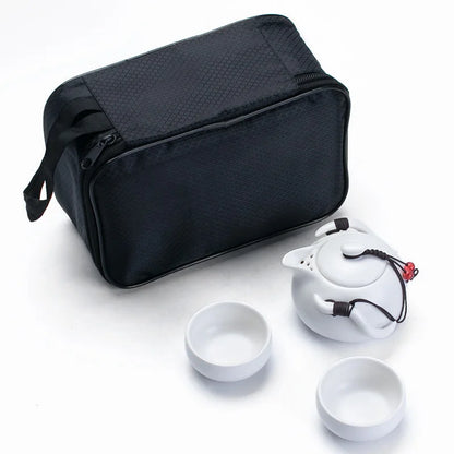 New tea cups white Ceramic cup set clay cup pu er tea tols kung fu teapot tea cup Travel bag Free shipping