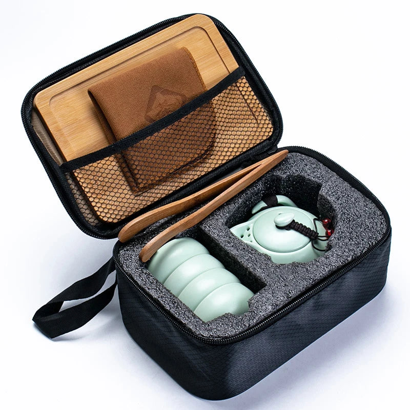 New tea cups white Ceramic cup set clay cup pu er tea tols kung fu teapot tea cup Travel bag Free shipping