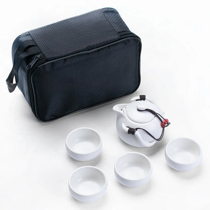 New tea cups white Ceramic cup set clay cup pu er tea tols kung fu teapot tea cup Travel bag Free shipping