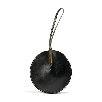 New vintage cowhide handmade women's bag shell shape personality small round bag trend mobile phone arm in arm handbag