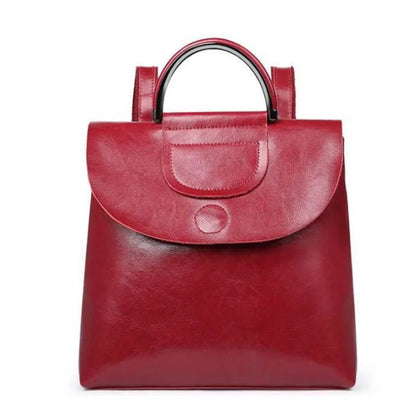 New women's leather bag 2023 summer new street trend luggage leather Guard against theft backpack