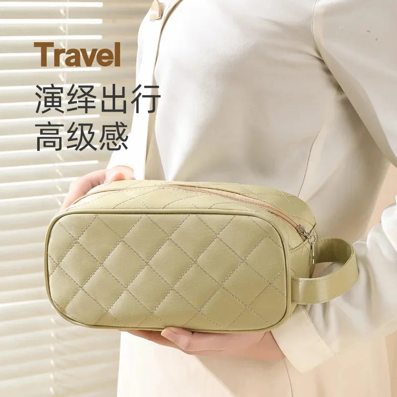 New women's portable makeup rhombic large-capacity waterproof storage travel nylon wash multifunctional cosmetic bag