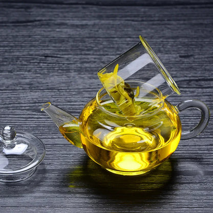 Newest Filterable Heat-resistant Glass Teapot Double Wall or With Stainless Steel Spring Teapot Clear Glass Tea Pot