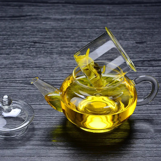 Newest Filterable Heat-resistant Glass Teapot Double Wall or With Stainless Steel Spring Teapot Clear Glass Tea Pot