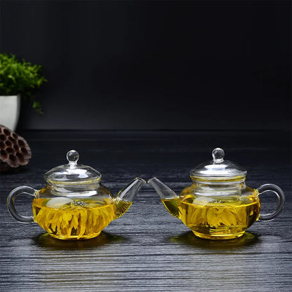 Newest Filterable Heat-resistant Glass Teapot Double Wall or With Stainless Steel Spring Teapot Clear Glass Tea Pot