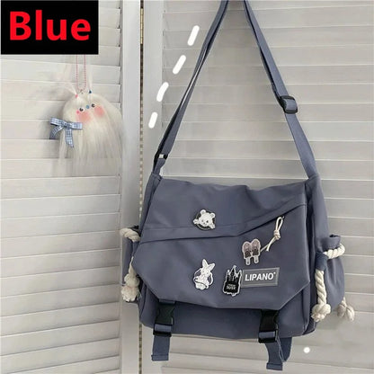 Newest Nylon Handbags Shoulder Large Capacity Crossbody s Teenager Girls Men Harajuku Messenger Student School Bags