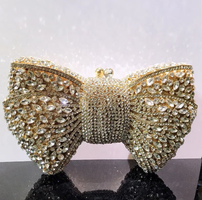 Newest Rhinestone Green/Black Clutch Purse Bow Luxury Diamond Women Red Evening Clutches Bags Wedding Bridal Bag Stones Handbags