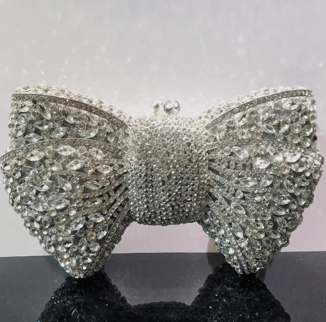 Newest Rhinestone Green/Black Clutch Purse Bow Luxury Diamond Women Red Evening Clutches Bags Wedding Bridal Bag Stones Handbags