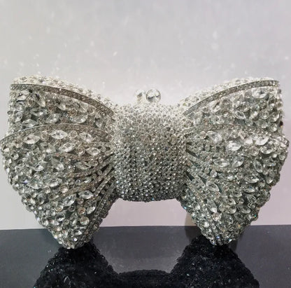 Newest Rhinestone Green/Black Clutch Purse Bow Luxury Diamond Women Red Evening Clutches Bags Wedding Bridal Bag Stones Handbags