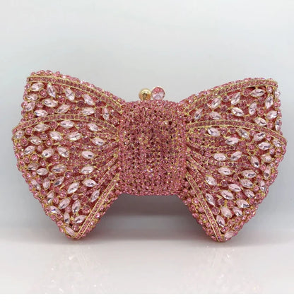 Newest Rhinestone Green/Black Clutch Purse Bow Luxury Diamond Women Red Evening Clutches Bags Wedding Bridal Bag Stones Handbags
