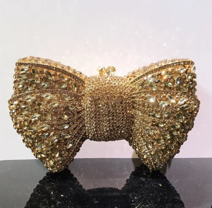 Newest Rhinestone Green/Black Clutch Purse Bow Luxury Diamond Women Red Evening Clutches Bags Wedding Bridal Bag Stones Handbags