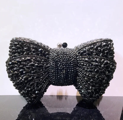 Newest Rhinestone Green/Black Clutch Purse Bow Luxury Diamond Women Red Evening Clutches Bags Wedding Bridal Bag Stones Handbags