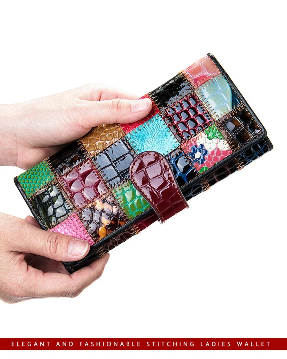 Newsbirds Fashion Women's Colorful Female Clutch Bags Genuine Leather Wallet For Women With Card Holder