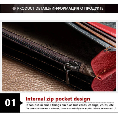 Newsbirds Fashion Women's Colorful Female Clutch Bags Genuine Leather Wallet For Women With Card Holder