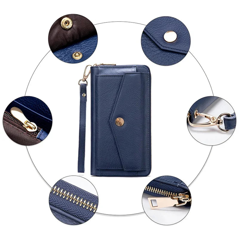 Newsbirds Leather Wallet Of Women Female Clutch Bag mobile phone collection bag female ladies long purse genuine leather