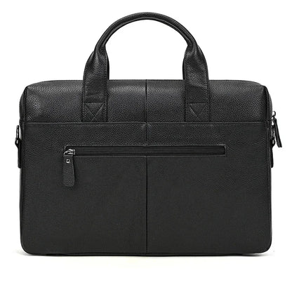 Newsbirds New Fashion Black Briefcase For Men Male Genuine Leather Men's Laptop Bag Handbags Work Totes Korean Style