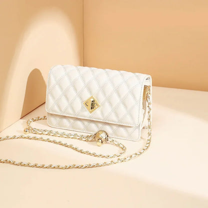 Niche 2024 New Crossbody Bag Genuine Leather Chain Women's Bag Luxury Bags  Rhombus  Luxury Designer Handbag