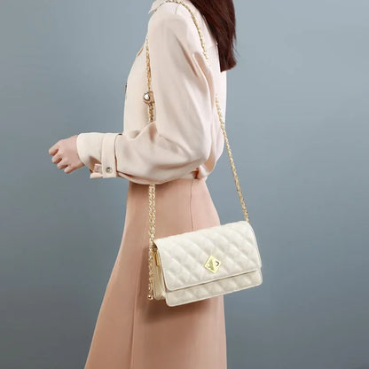 Niche 2024 New Crossbody Bag Genuine Leather Chain Women's Bag Luxury Bags  Rhombus  Luxury Designer Handbag