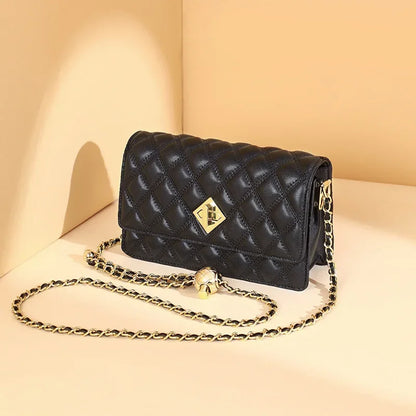 Niche 2024 New Crossbody Bag Genuine Leather Chain Women's Bag Luxury Bags  Rhombus  Luxury Designer Handbag