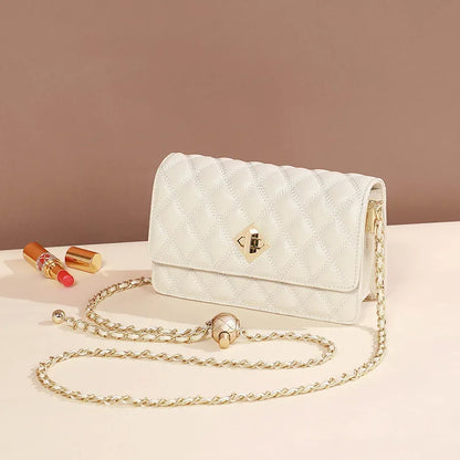 Niche 2024 New Crossbody Bag Genuine Leather Chain Women's Bag Luxury Bags  Rhombus  Luxury Designer Handbag
