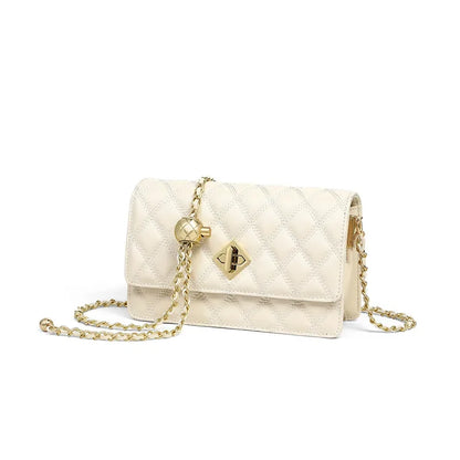 Niche 2024 New Crossbody Bag Genuine Leather Chain Women's Bag Luxury Bags  Rhombus  Luxury Designer Handbag