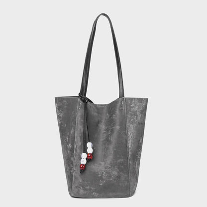Niche Cowhide Commuter Tote Bag Women's Genuine Leather Large Capacity Bucket Bag Shoulder Handbag Designer Bags Luxury