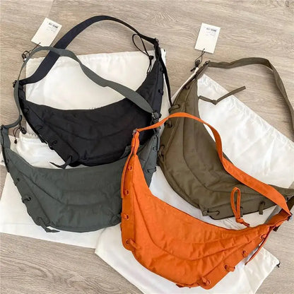 Niche Crossbody Bag Casual Bandage Design Nylon Shoulder Bags Large Capacity All-match Practical Hobo Bag Fashion Female Purses