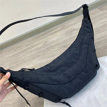 Niche Crossbody Bag Casual Bandage Design Nylon Shoulder Bags Large Capacity All-match Practical Hobo Bag Fashion Female Purses
