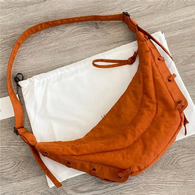 Niche Crossbody Bag Casual Bandage Design Nylon Shoulder Bags Large Capacity All-match Practical Hobo Bag Fashion Female Purses