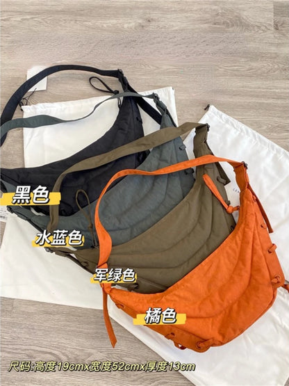 Niche Crossbody Bag Casual Bandage Design Nylon Shoulder Bags Large Capacity All-match Practical Hobo Bag Fashion Female Purses