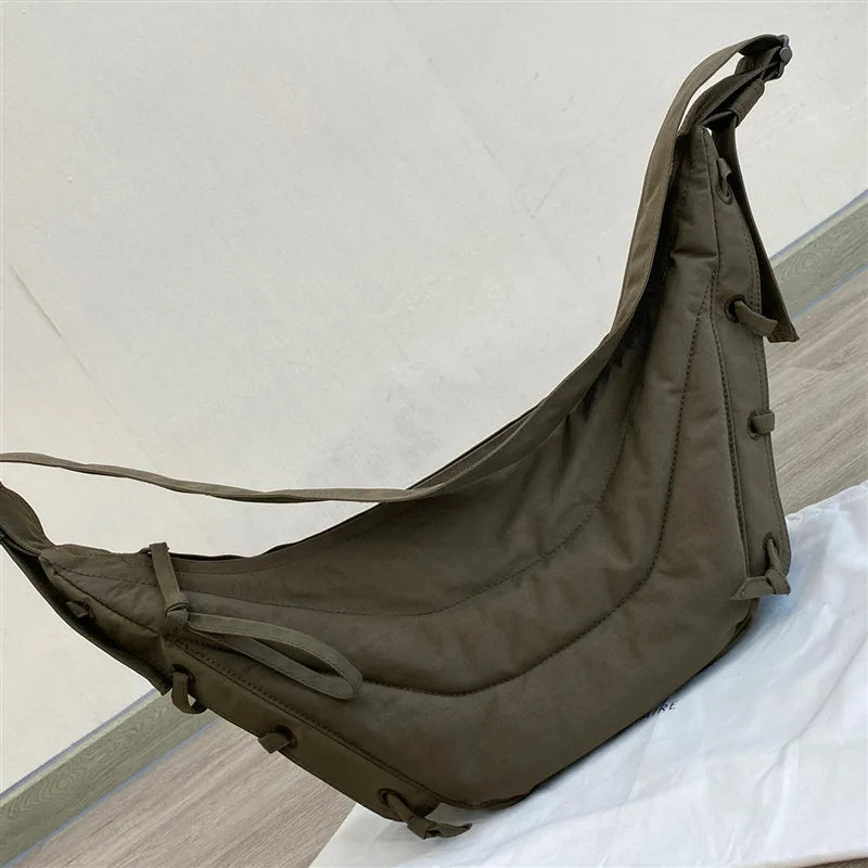 Niche Crossbody Bag Casual Bandage Design Nylon Shoulder Bags Large Capacity All-match Practical Hobo Bag Fashion Female Purses