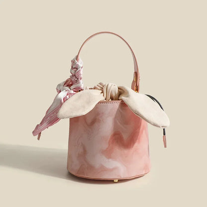 Niche Design Ethnic Style Bucket Handbag Women's 2024 Summer New High-quality Texture One-shoulder Messenger Bag