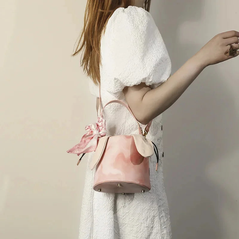 Niche Design Ethnic Style Bucket Handbag Women's 2024 Summer New High-quality Texture One-shoulder Messenger Bag