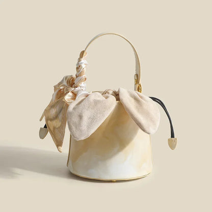 Niche Design Ethnic Style Bucket Handbag Women's 2024 Summer New High-quality Texture One-shoulder Messenger Bag