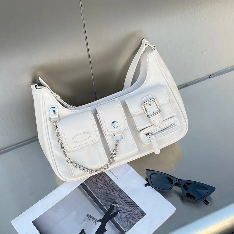 Niche Design High Street Style Casual Underarm Bags 2024 New Trendy Hottie Biker Bagvintage Versatile One Shoulder Handbags