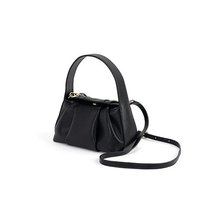 Niche Design Pleated Genuine Leather Cloud Bag, Fashionable and Versatile Women's Bag Handbag Luxury Designer Handbag Purses