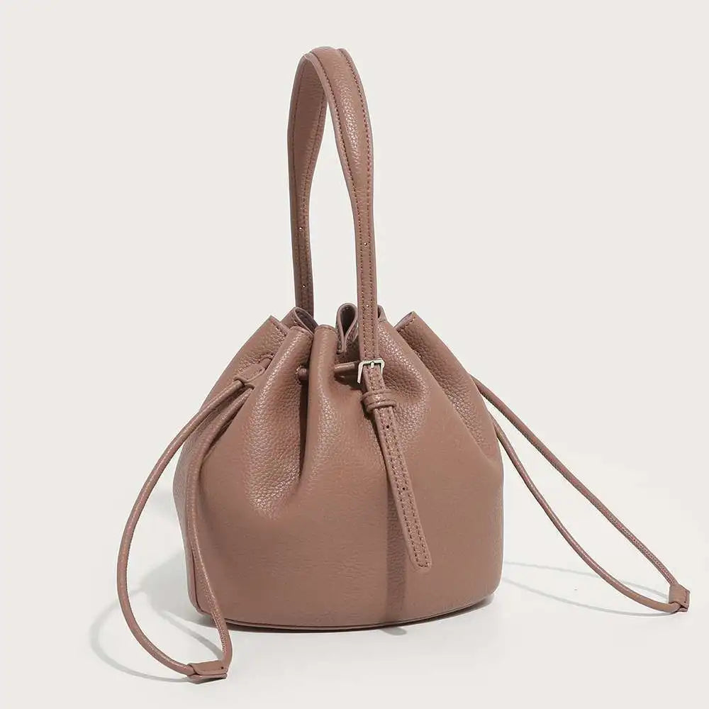 Niche Designer Drawstring Bucket Bag Simple All-match Large Capacity Folds Crossbody Purses Clutch Fashion Elegant Solid Bolsas