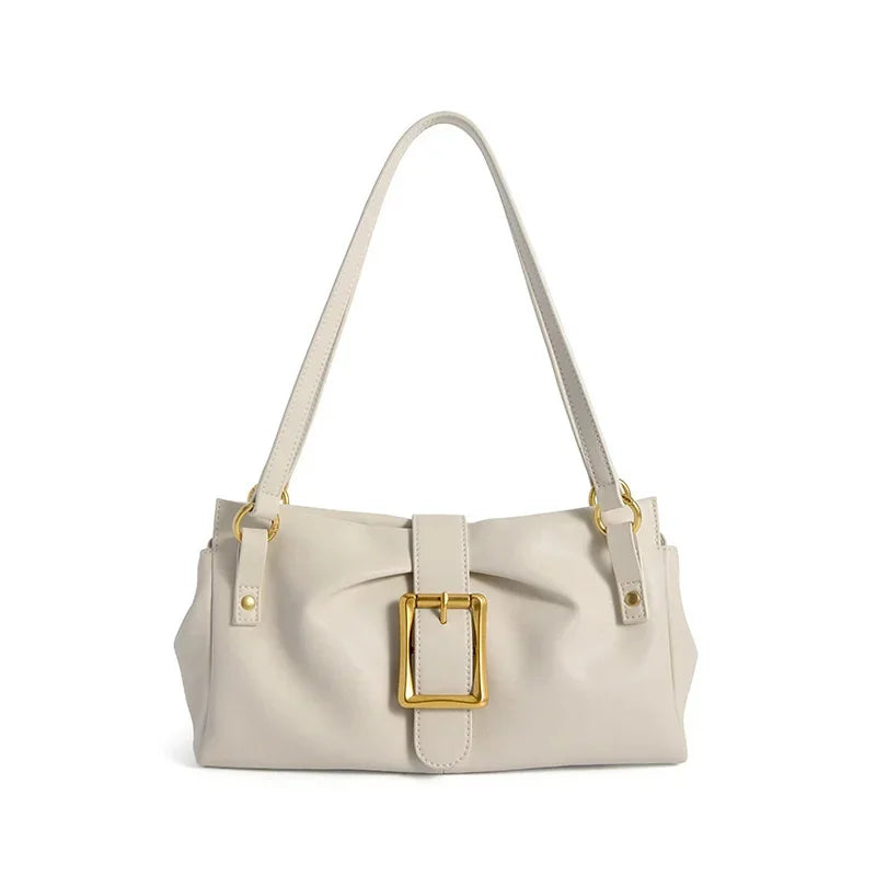 Niche Genuine Leather Women's Handbag Luxury Cowhide Shoulder Casual Retro Lady Crossbody Bag
