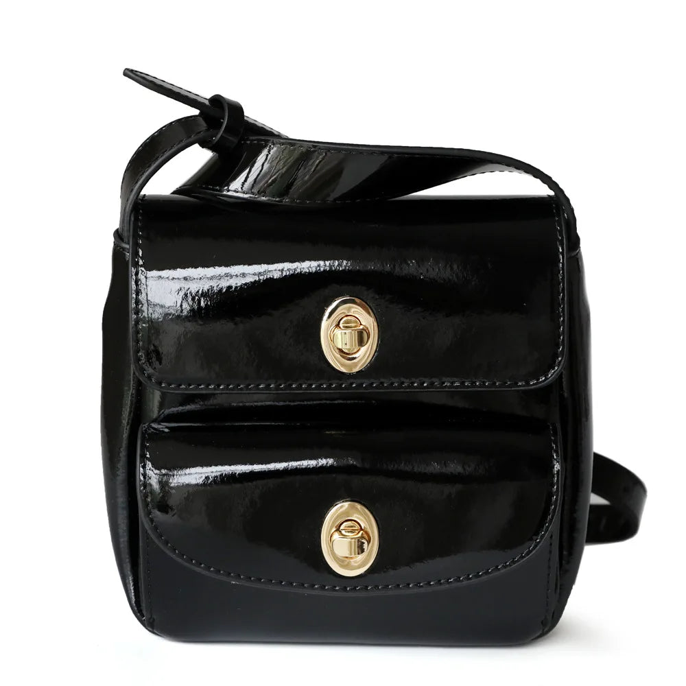 Niche Korean Cowhide Vintage Double Pocket Shoulder Bag Commuter All-match Crossbody Messenger Bag Light Luxury Elegant Bolsas