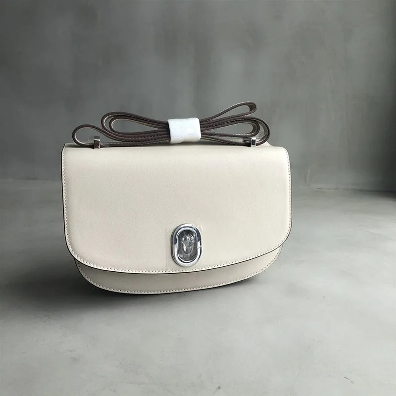 Niche Saddle Bag High Quality Genuine Leather Flap Bag Versatile One Shoulder Crossbody Portable Purses Chic Handbags Bolsos
