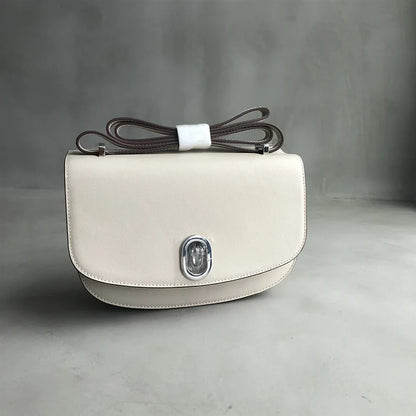 Niche Saddle Bag High Quality Genuine Leather Flap Bag Versatile One Shoulder Crossbody Portable Purses Chic Handbags Bolsos
