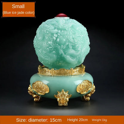 Nine Turns Qiankun Tripod Ornaments Attract Wealth Dragon Green Dragon Tripod Home Living Room Store Opening Gift