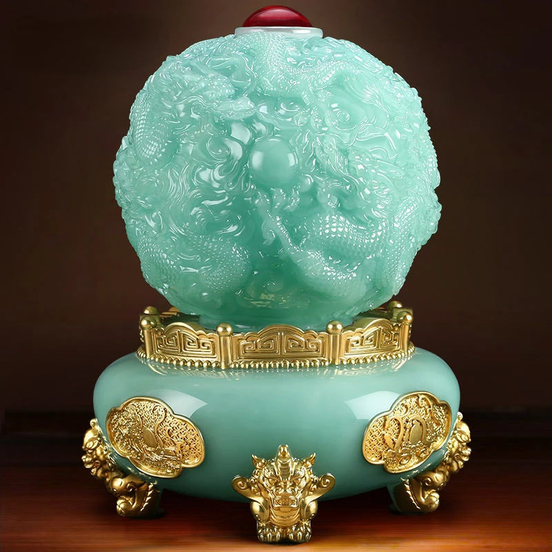 Nine Turns Qiankun Tripod Ornaments Attract Wealth Dragon Green Dragon Tripod Home Living Room Store Opening Gift