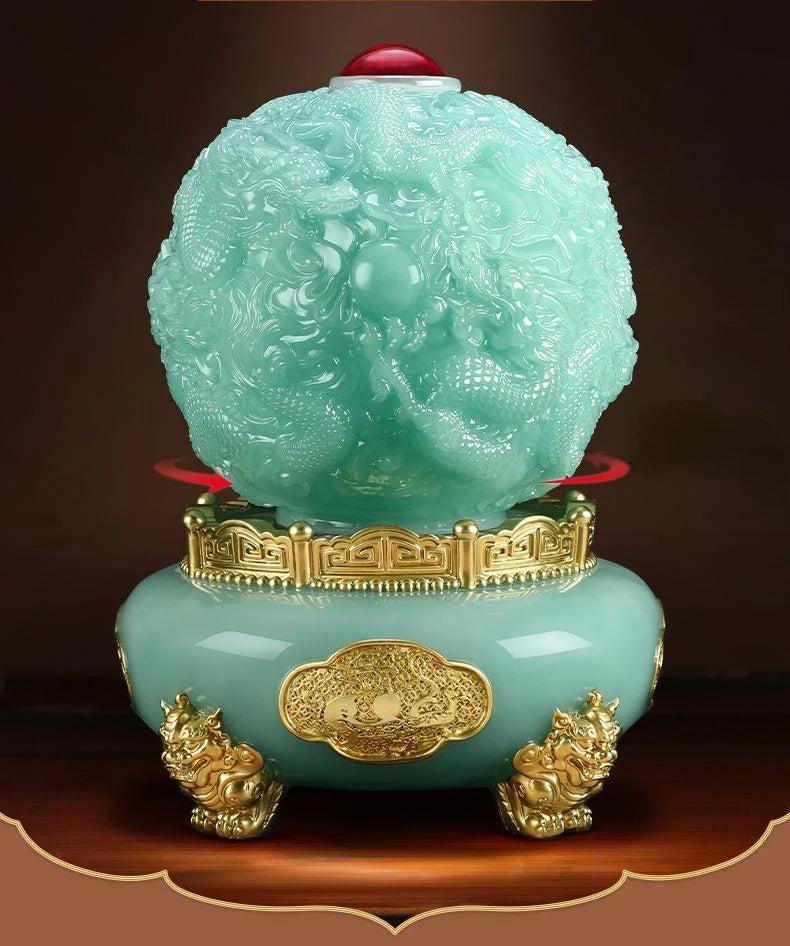 Nine Turns Qiankun Tripod Ornaments Attract Wealth Dragon Green Dragon Tripod Home Living Room Store Opening Gift
