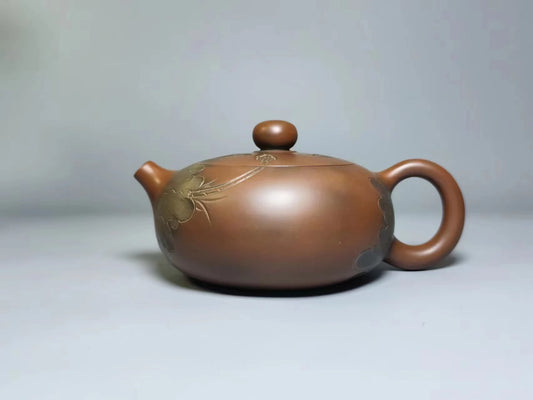 Nixing Clay Handmade Master Fish Lotus Teapot Carving filter handmade nixing clay customized gifts authentic theiere