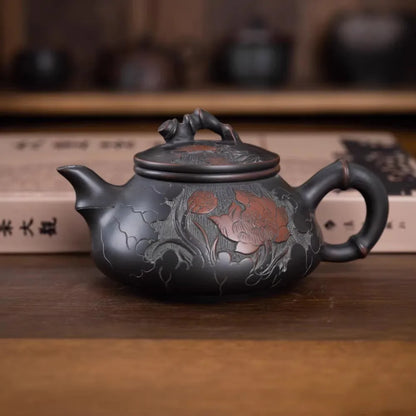 Nixing Clay Handmade Master Teapot Carving filter handmade nixing clay customized gifts authentic theiere