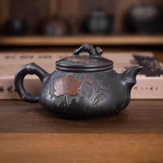 Nixing Clay Handmade Master Teapot Carving filter handmade nixing clay customized gifts authentic theiere