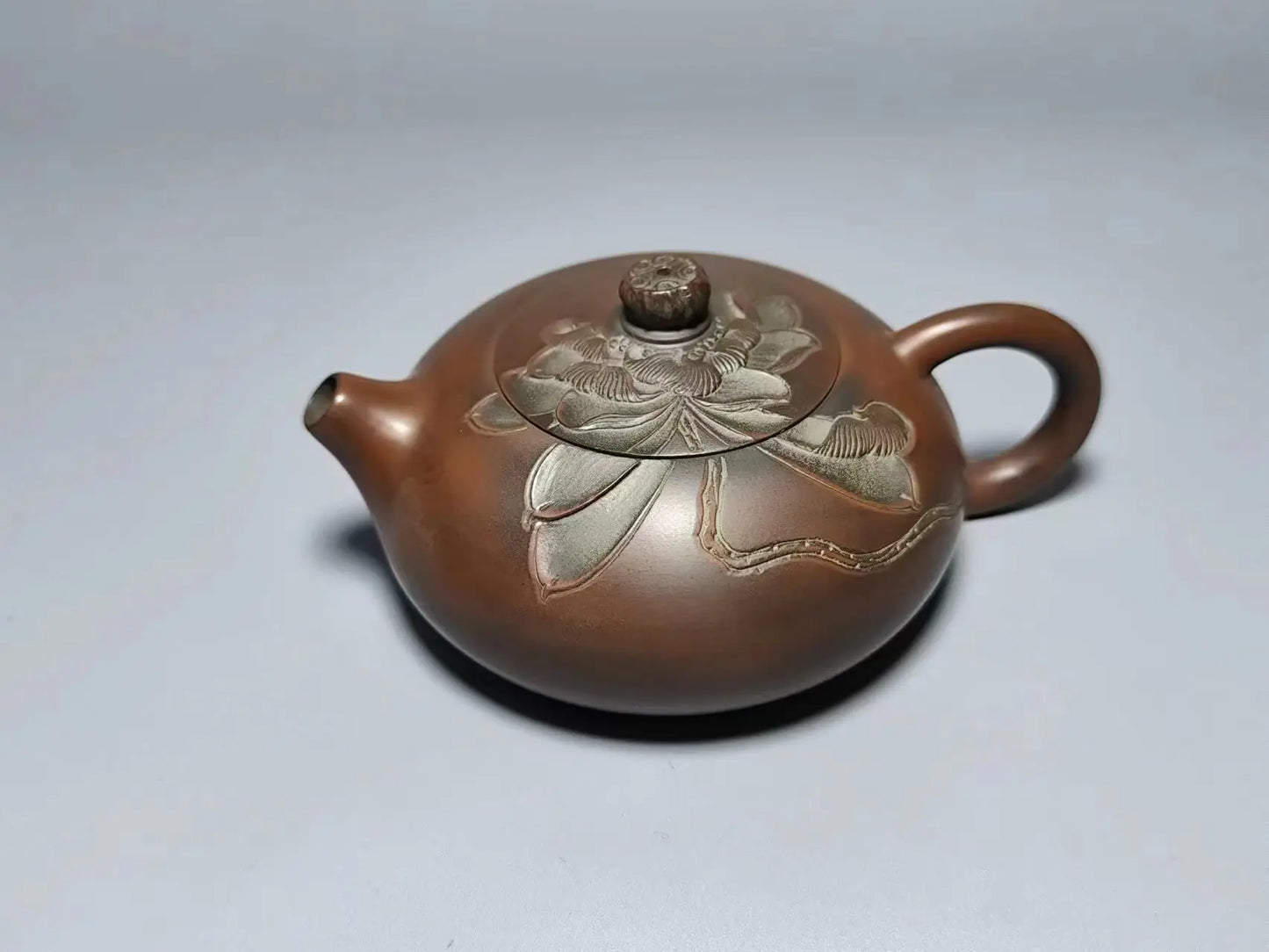 Nixing Handmade Flat Xishi Teapot Master Full Carving filter handmade nixing clay customized gifts authentic theiere