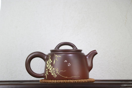 Nixing Handmade Master Teapot Bamboo Carving filter handmade nixing clay customized gifts authentic theiere